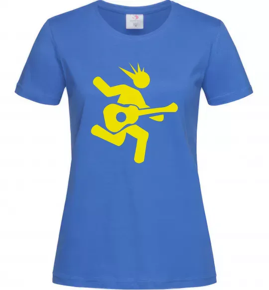 Женская футболка GUITAR JUMP Ярко-синий фото