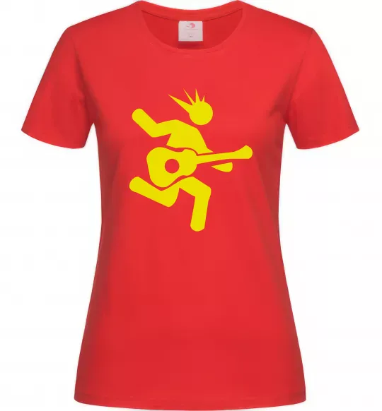 Женская футболка GUITAR JUMP Красный фото