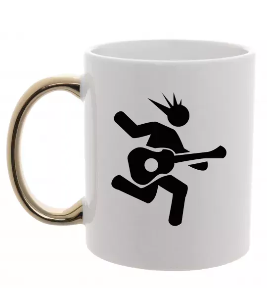 Чашка с цветной ручкой GUITAR JUMP Золото фото