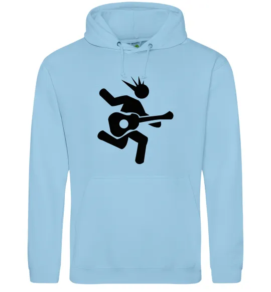 Женская толстовка (худи) GUITAR JUMP Голубой фото