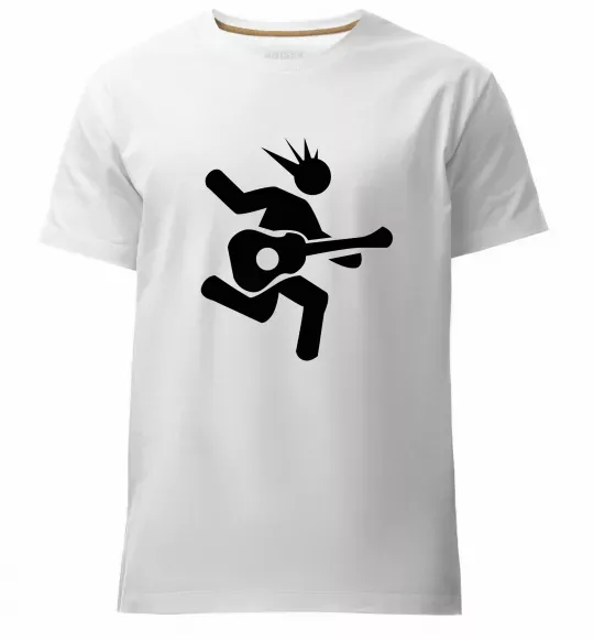 Чоловіча преміум футболка GUITAR JUMP Білий фото