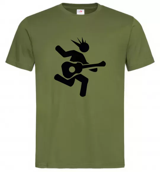 Чоловіча футболка GUITAR JUMP Оливковий фото