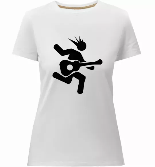 Женская премиум футболка GUITAR JUMP Белый фото