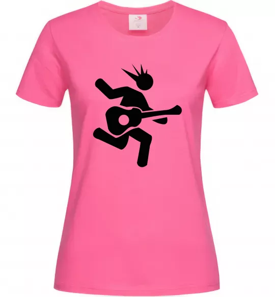 Женская футболка GUITAR JUMP Ярко-розовый фото