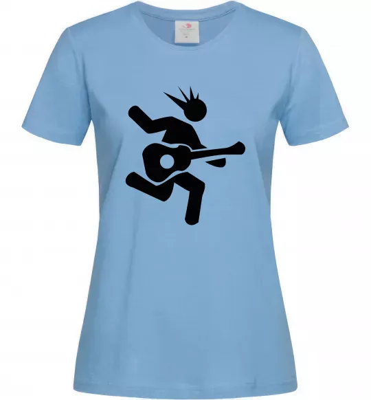 Женская футболка GUITAR JUMP Голубой фото