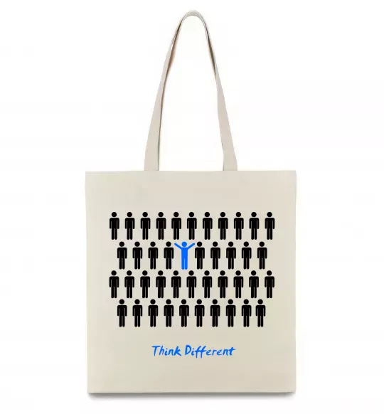 Эко-сумка THINK DFFERENT Бежевый фото