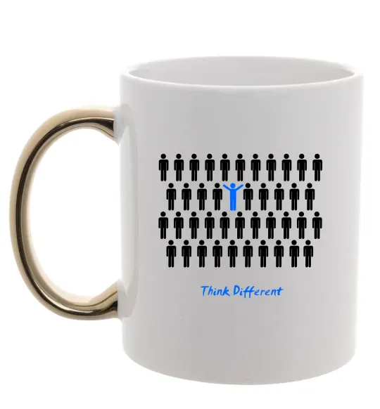 Чашка з кольоровою ручкою THINK DFFERENT Золото фото