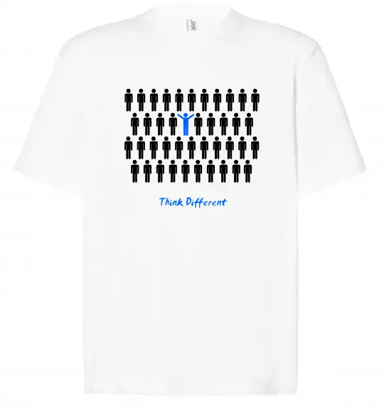 Футболка Оверсайз THINK DFFERENT Білий фото