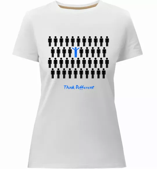Жіноча преміум футболка THINK DFFERENT Білий фото