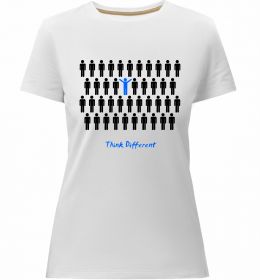 Женская премиум футболка THINK DFFERENT