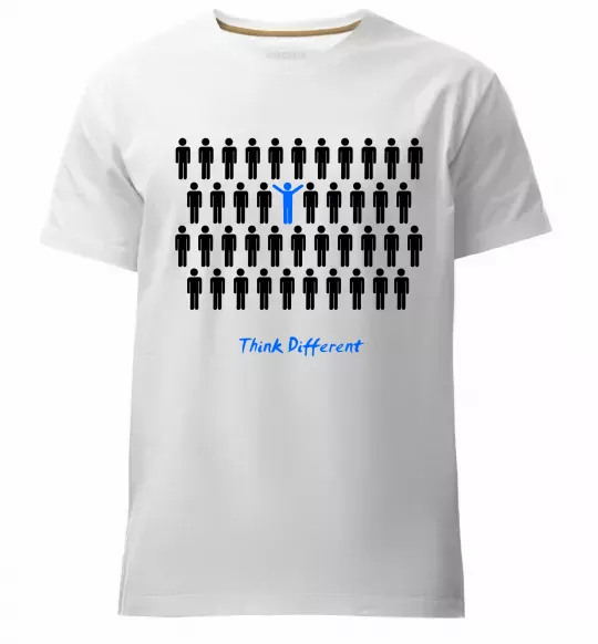 Чоловіча преміум футболка THINK DFFERENT Білий фото