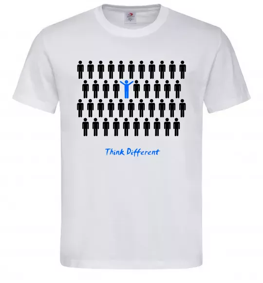 Мужская футболка THINK DFFERENT Белый фото
