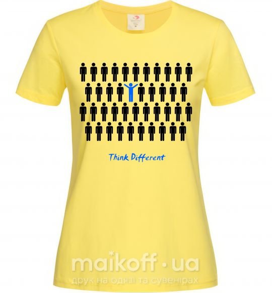 Жіноча футболка THINK DFFERENT Лимонний фото