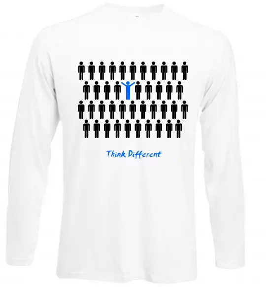 Лонгслив THINK DFFERENT Белый фото