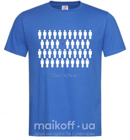 Мужская футболка THINK DFFERENT Ярко-синий фото