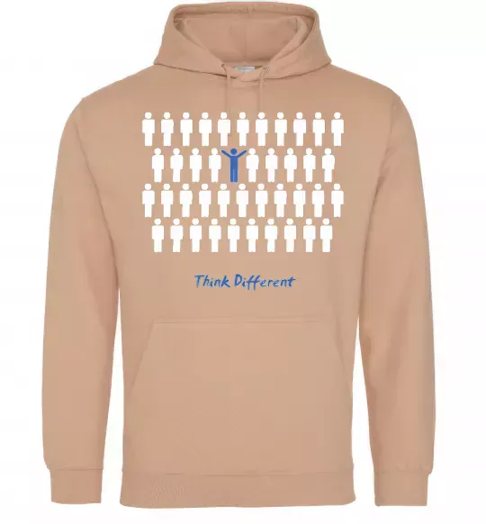 Жіноча толстовка (худі) THINK DFFERENT Пісочний фото