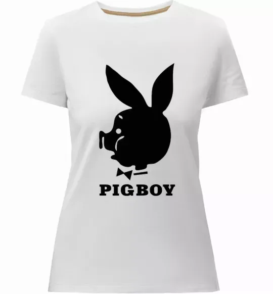 Жіноча преміум футболка PIGBOY Білий фото