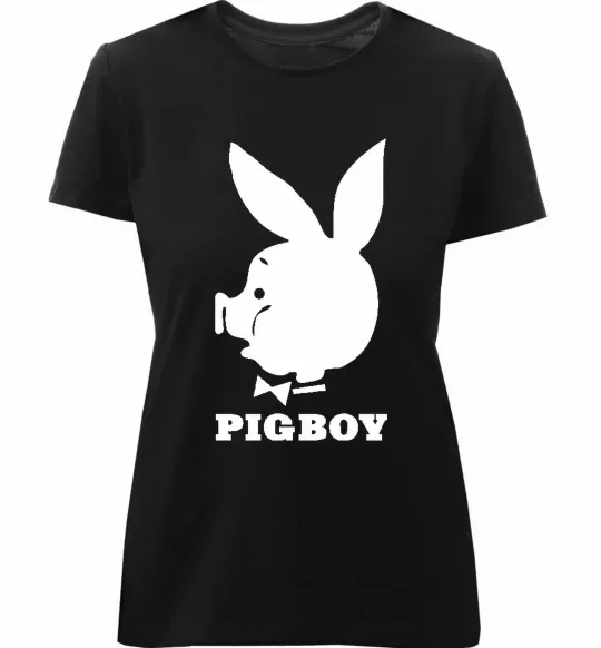 Жіноча преміум футболка PIGBOY Чорний фото