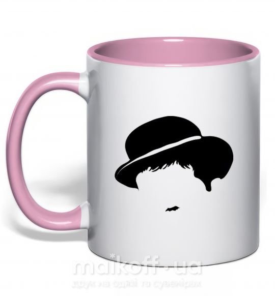 Чашка з кольоровою ручкою CHARLIE CHAPLIN Ніжно рожевий фото