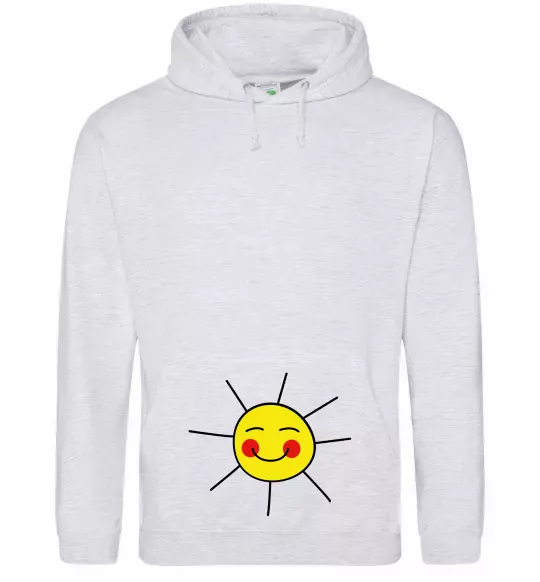 Женская толстовка (худи) Маленьке сонечко Серый меланж фото