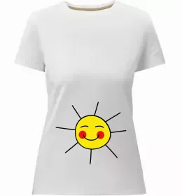 Женская премиум футболка Мамин пузожитель Белый фото