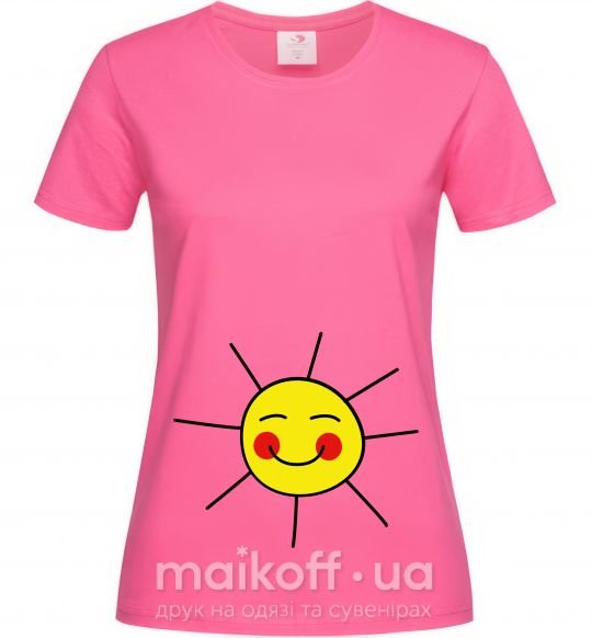 Жіноча футболка МАЛЕНЬКОЕ СОЛНЫШКО Яскраво-рожевий фото
