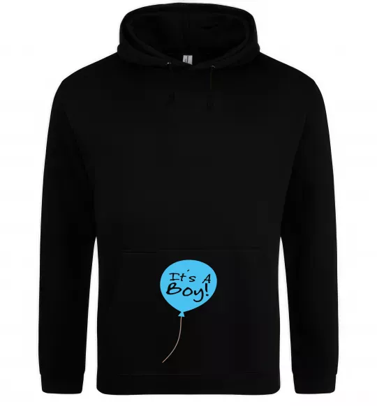 Жіноча толстовка (худі) IT'S A BOY повітряна кулька Чорний фото