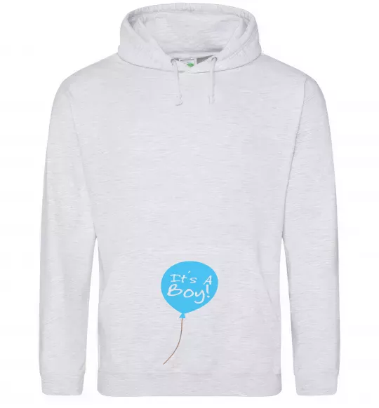 Жіноча толстовка (худі) IT'S A BOY повітряна кулька Сірий меланж фото