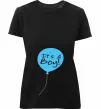 Жіноча преміум футболка IT'S A BOY повітряна кулька Чорний фото