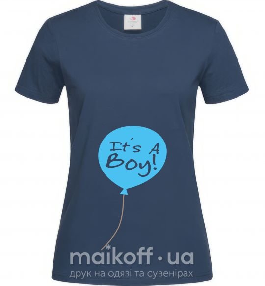 Женская футболка IT'S A BOY воздушный шарик Темно-синий фото