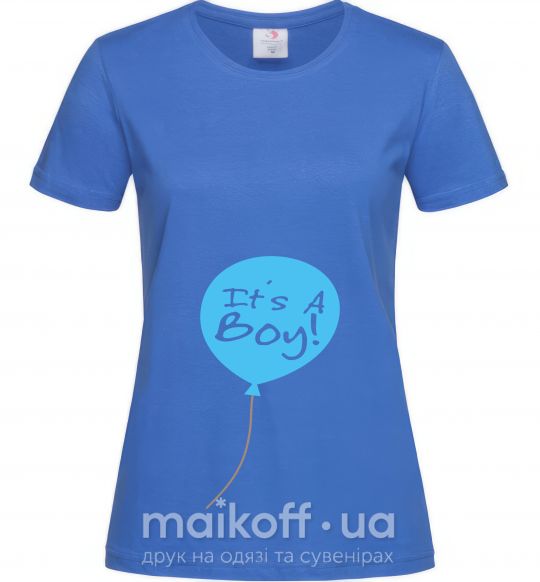 Жіноча футболка IT'S A BOY воздушный шарик Яскраво-синій фото
