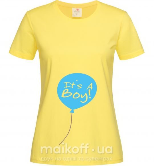 Жіноча футболка IT'S A BOY воздушный шарик Лимонний фото