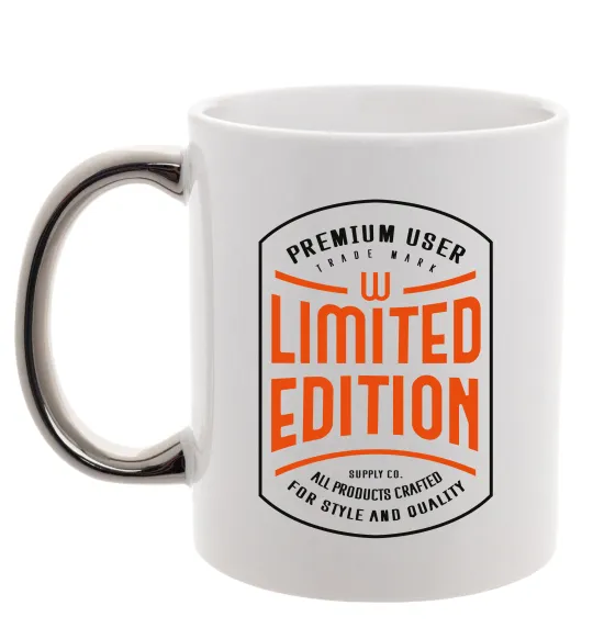 Чашка с цветной ручкой LIMITED EDITION Серебро фото