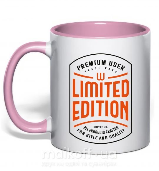 Чашка з кольоровою ручкою LIMITED EDITION Ніжно рожевий фото