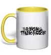 Чашка з кольоровою ручкою BRING ME THE HORIZON напис Сонячно жовтий фото