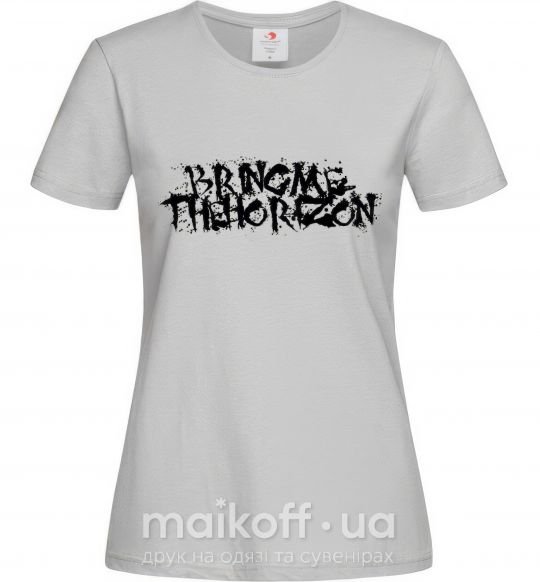 Женская футболка BRING ME THE HORIZON надпись Серый фото