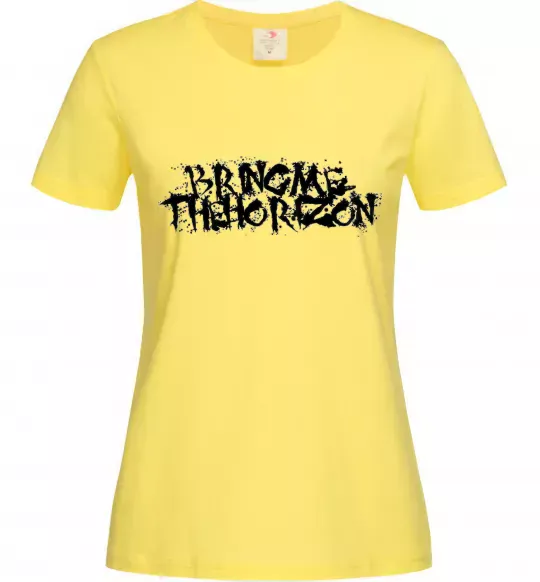 Женская футболка BRING ME THE HORIZON напис Лимонный фото