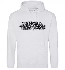 Чоловіча толстовка (худі) BRING ME THE HORIZON напис Сірий меланж фото