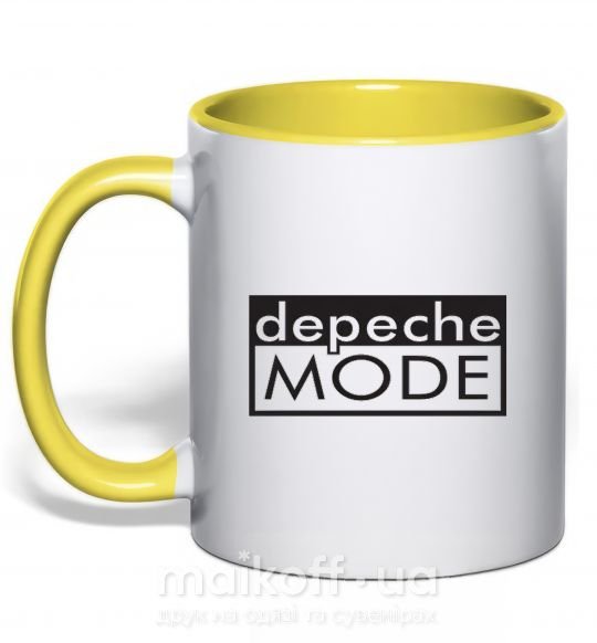 Чашка с цветной ручкой DEPECHE MODE Логотип Солнечно желтый фото