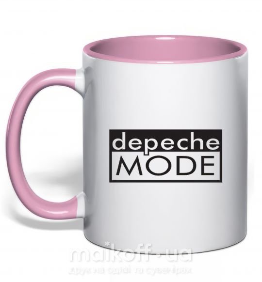 Чашка с цветной ручкой DEPECHE MODE Логотип Нежно розовый фото