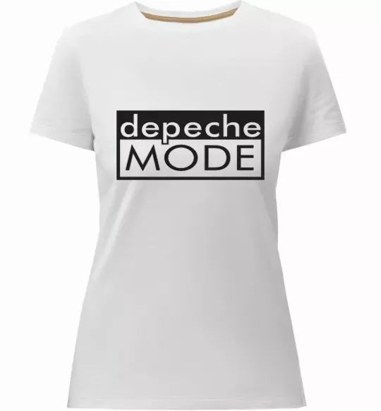 Женская премиум футболка DEPECHE MODE Логотип Белый фото