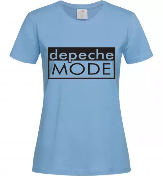 Женская футболка DEPECHE MODE Логотип Голубой фото