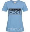 Женская футболка DEPECHE MODE Логотип Голубой фото