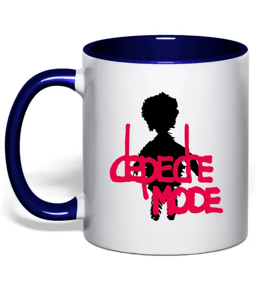 Чашка з кольоровою ручкою DEPECHE MODE PINK Глибокий темно-синій фото