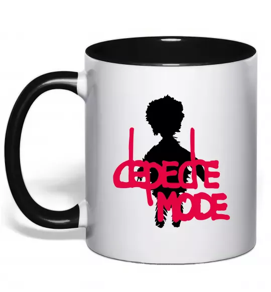 Чашка з кольоровою ручкою DEPECHE MODE PINK Чорний фото