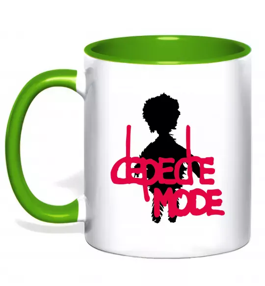 Чашка з кольоровою ручкою DEPECHE MODE PINK Зелений фото