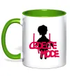 Чашка з кольоровою ручкою DEPECHE MODE PINK Зелений фото