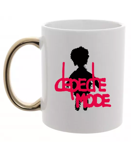 Чашка з кольоровою ручкою DEPECHE MODE PINK Золото фото