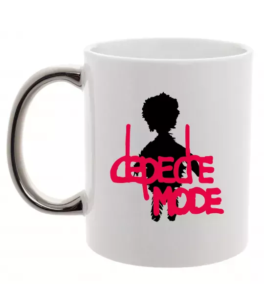 Чашка з кольоровою ручкою DEPECHE MODE PINK Срібло фото