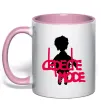 Чашка з кольоровою ручкою DEPECHE MODE PINK Ніжно рожевий фото